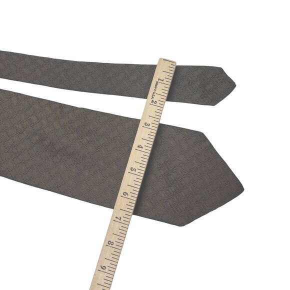 VTG 60's Christian Dior 100% Silk Tie Wide Mossy Green Geometric Collectible - Picture 4 of 7